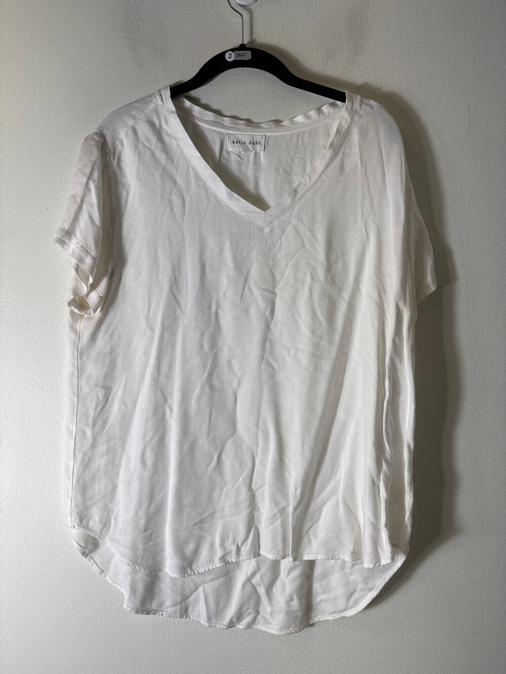 Bella Dahl V Neck Short Sleeve Top Sz L
